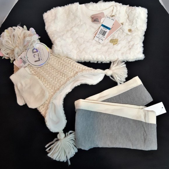 Juicy Couture 24 MONTHS Cozy Legging & Sweater Set + Hat and Gloves Set NWT - Picture 5 of 16